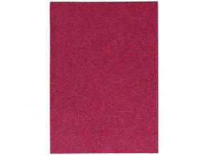 Spirit: Öntapadós csillámos dekorációs habszivacs lap fukszia színben A/4 1db