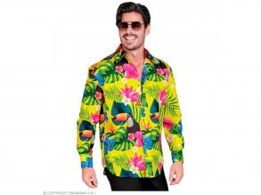 Party ing sárga trópusi mintás férfi jelmez