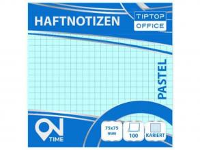 Spirit: Kockás pasztell kék 100 lapos öntapadós jegyzettömb 75x75mm