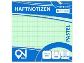 Spirit: Kockás pasztell zöld 100 lapos öntapadós jegyzettömb 75x75mm
