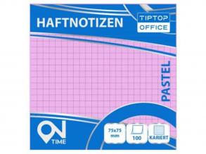 Spirit: Kockás pasztell rózsaszín 100 lapos öntapadós jegyzettömb 75x75mm