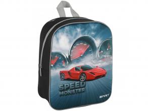 Spirit: Speed Monster piros sportkocsi 3D mintás ovis lekerekített hátizsák 30x25x12cm
