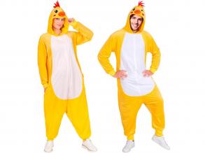Tyúk puha plüss egyberészes unisex felnőtt jelmez