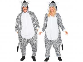 Zebra puha plüss egyberészes unisex felnőtt jelmez