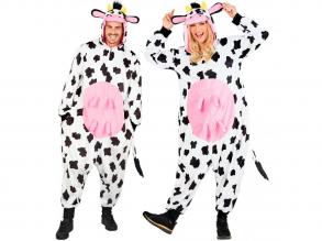 Tehén puha plüss egyberészes unisex felnőtt jelmez