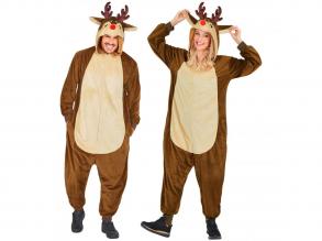 Szarvas puha plüss egyberészes unisex felnőtt jelmez