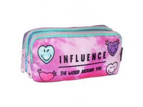 Influence 2 rekeszes ovális tolltartó