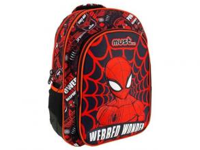 Must: Pókember sötétkék-piros iskolatáska, hátizsák 32x18x43cm