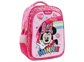 Must: Minnie egeres rózsaszín flitteres iskolatáska, hátizsák 32x18x43cm