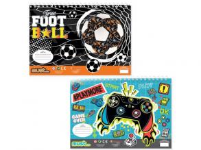 Fiús vázlatfüzet kétféle változatban matricával 40lapos 1db