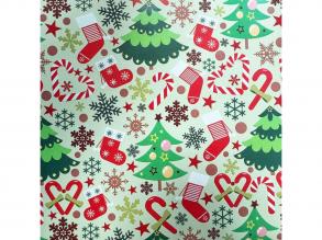 Zöld karácsonyfás csomagolópapír 200x70cm