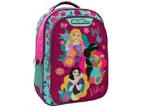 Must: Disney Hercegnők lekerekített ergonomikus iskolatáska, hátizsák 32x18x43cm