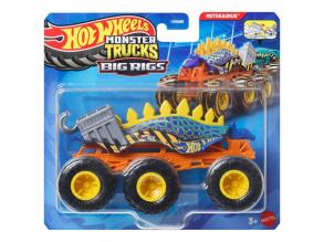 Hot Wheels Monster Trucks: Big Rigs hatkerekű Motosaurus vontató járgány 1/64  Mattel