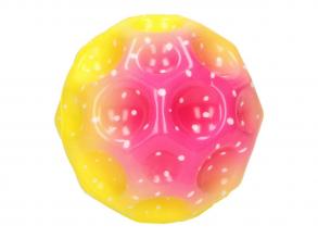Rugalmas, pattogó flummi labda, szivárvány, 9 cm