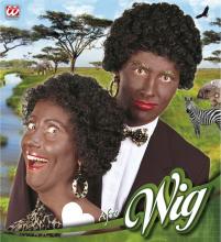 Afro frizurás unisex paróka, fekete