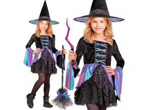 Boszorka ruha kalappal lány jelmez