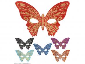 Csillogó pillangós szemmaszk, 6 féle szín, 1 db