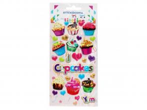 The Littlies: Muffin mintás 3D pufi matrica szett 10x22cm-es íven