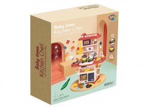 Konyhai piros játékszett fénnyel és hanggal 43db-os