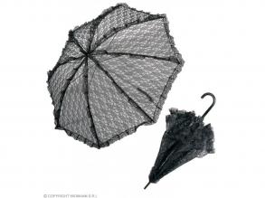 Fekete színű csipke napernyő, kb. 83 cm-es, jelmezkiegészítő