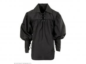 Középkori ing, fekete férfi jelmez