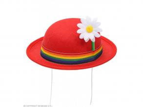 Piros kalap színes szalaggal
