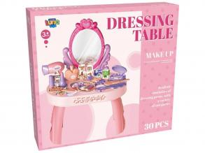 Luna: Rózsaszín sminkasztal kiegészítőkkel játékszett