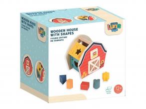 Luna: Formaválogató színes faház készségfejlesztő játék