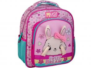 Luna: Must Team nyuszis lekerekített 2 rekeszes ovis hátizsák 27x10x31cm