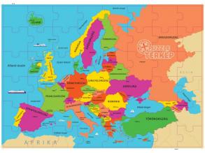 Európa térkép magyarul 48 darabos puzzle