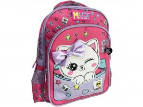Luna: Must Team cica masnival lekerekített 2 rekeszes ovis hátizsák 27x10x31cm