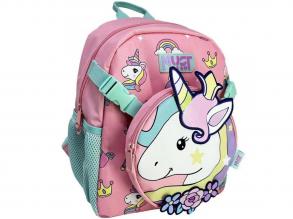 Luna: Must Team Unikornis 1 rekeszes ovis hátizsák levehető övtáskával 28x14x33cm
