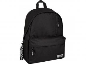 Luna: Must Team Monochrome fekete iskolatáska, hátizsák 32x17x42cm