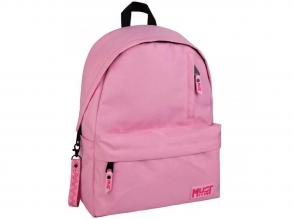 Luna: Must Team Monochrome rózsaszín iskolatáska, hátizsák 32x17x42cm