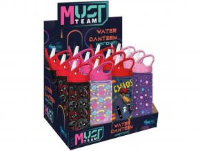 Luna: Must Team mintás műanyag kulacs szívószállal többféle változatban 500ml 1db