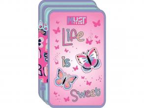 Luna: Life is Sweet pillangós 3 szintes töltött tolltartó