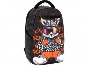 Luna: Must Team Cool bear lekerekített iskolatáska, hátizsák 29x17x46cm