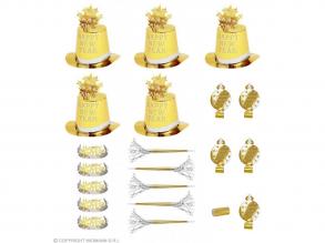 Party szett arany színű 10 fő részére Happy New Year ! felirattal