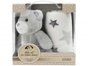 SweetDreams: Takaró és plüss maci szürke színben