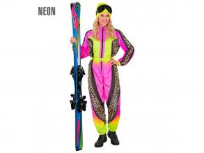 Síruha kezeslábas leopárd mintás neon pink sárga színben női jelmez