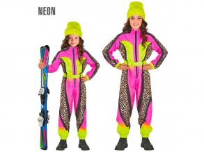 Síruha kezeslábas leopárd mintás neon pink sárga színben lány jelmez