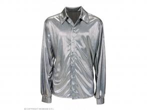 Ing holografikus díszítéssel ezüst színben férfi jelmez