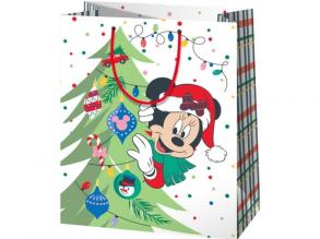 Mickey egér karácsonyi mintás óriás méretű ajándéktáska 40x56x20cm-es
