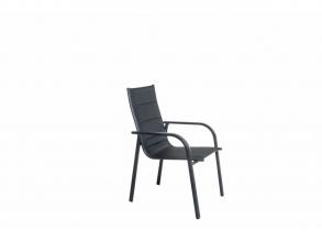 Milano rakásolható alumínium szék - fekete - 60x68x94 cm