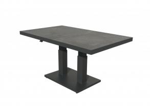 Állítható magasságú Turin kerti asztal - 140x85x49-72 cm sötétszürke asztallappal
