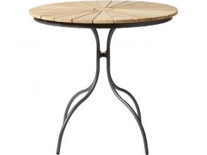 Valencia 80 cm-es kör alakú asztal teakfa asztallappal