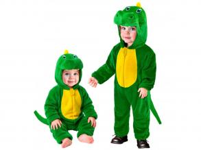 Dinoszaurusz puha plüss kapucnis overál unisex gyermek jelmez