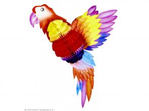 Papagáj színes papír dekoráció - 38 cm