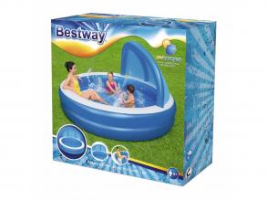 Bestway Summer Days családi medence, kerek, felfújható árnyékolóval, 241 cm
