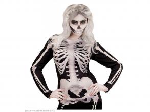Csontvázas hosszúujju póló női jelmez